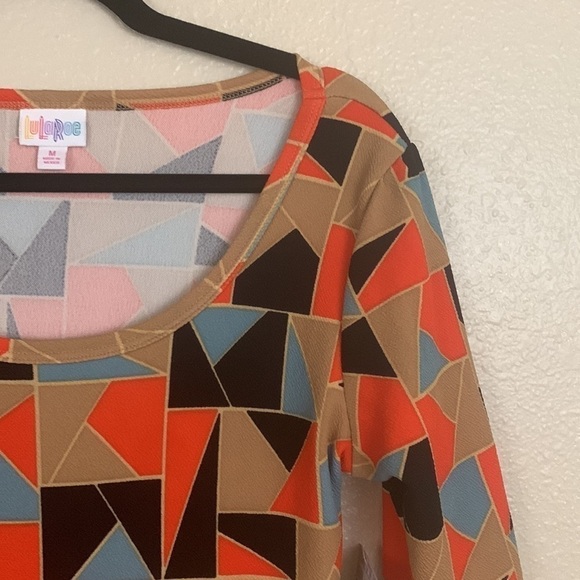 Lularoe Multi Color Geometric Print Nicole Midi Dress Size M - Picture 7 of 7